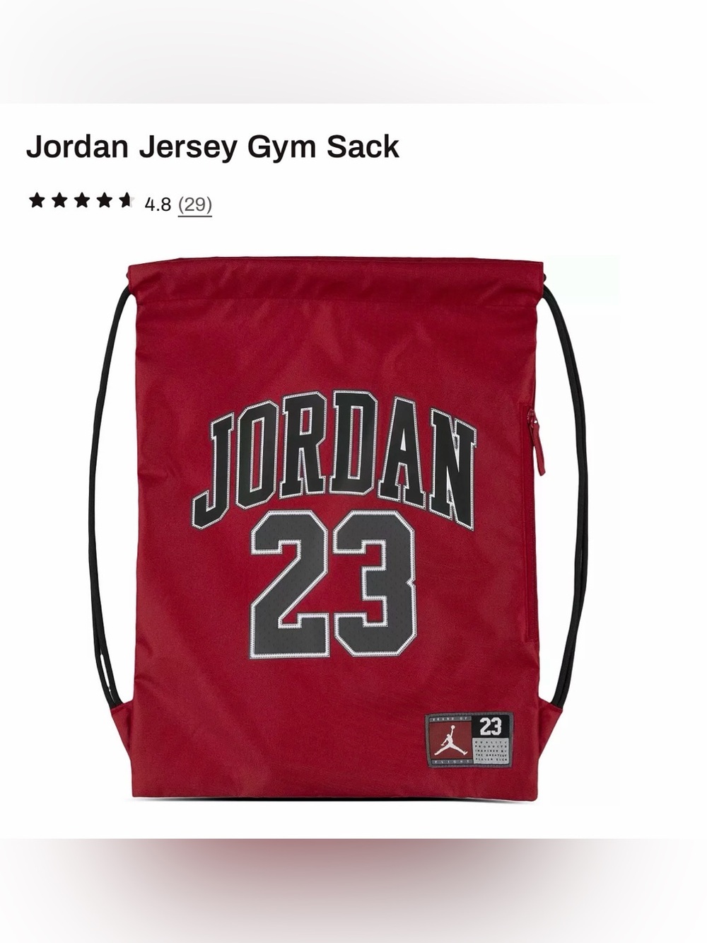 *new* Jordan Red and Black Jersey Gym Sack